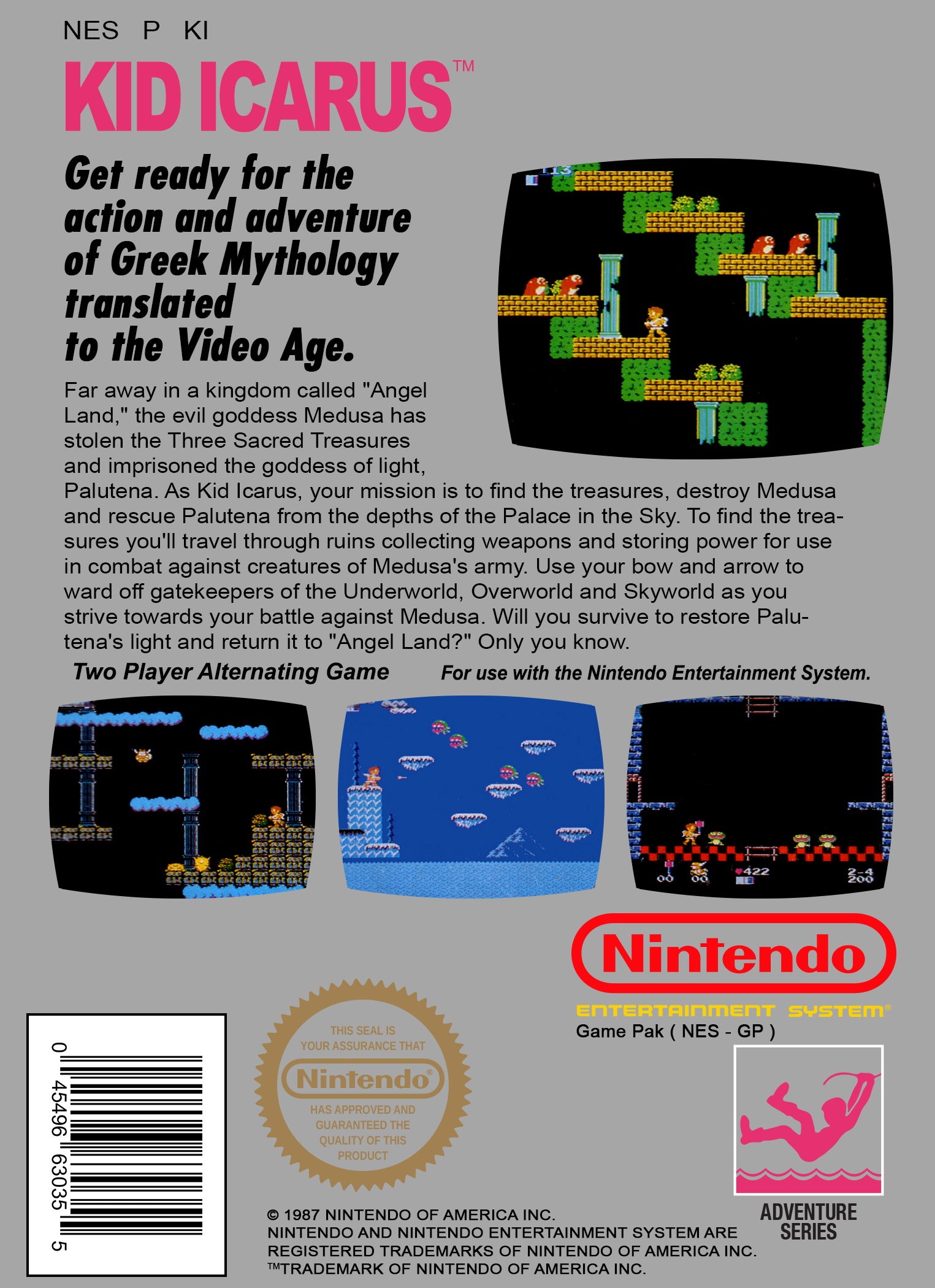 Kid Icarus NES - Video Game - Used - CaveGamers - Image 2
