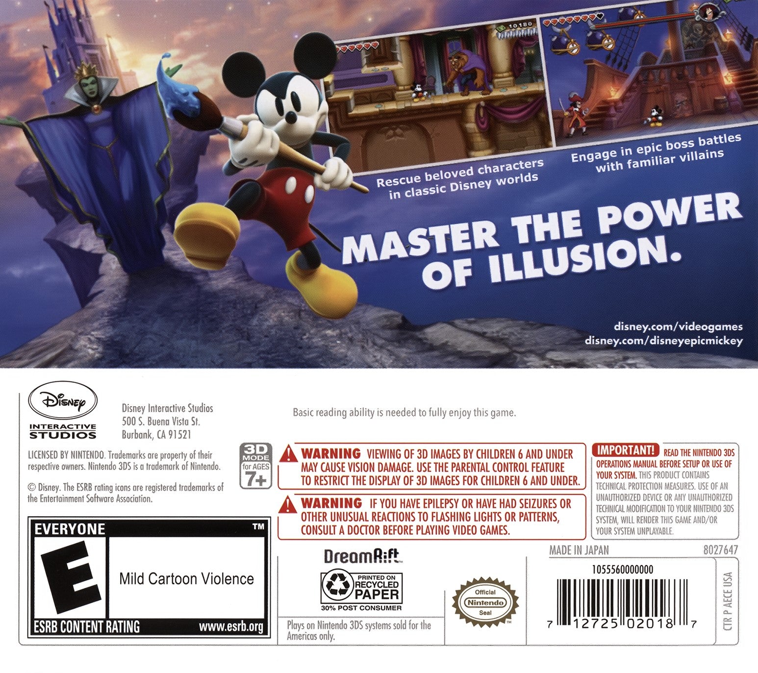 Epic Mickey: Power of Illusion 3DS - Video Game - Used - CaveGamers - Image 2