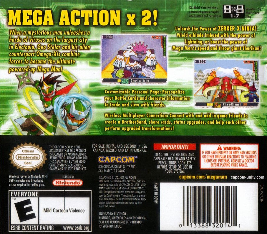 Mega Man Star Force 2 Zerker X Ninja DS - Video Game - Used - CaveGamers - Image 2