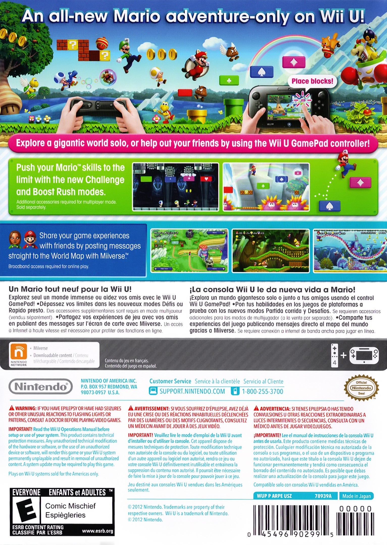 New Super Mario Bros. U Wii U - Video Game - Used - CaveGamers - Image 2