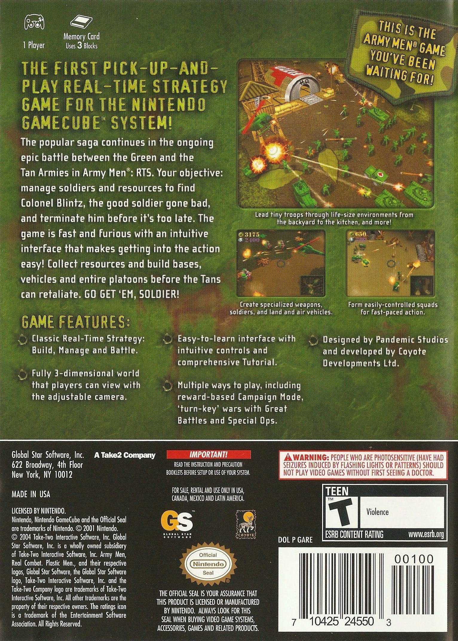 Army Men: RTS GameCube - Video Game - Used - CaveGamers - Image 2