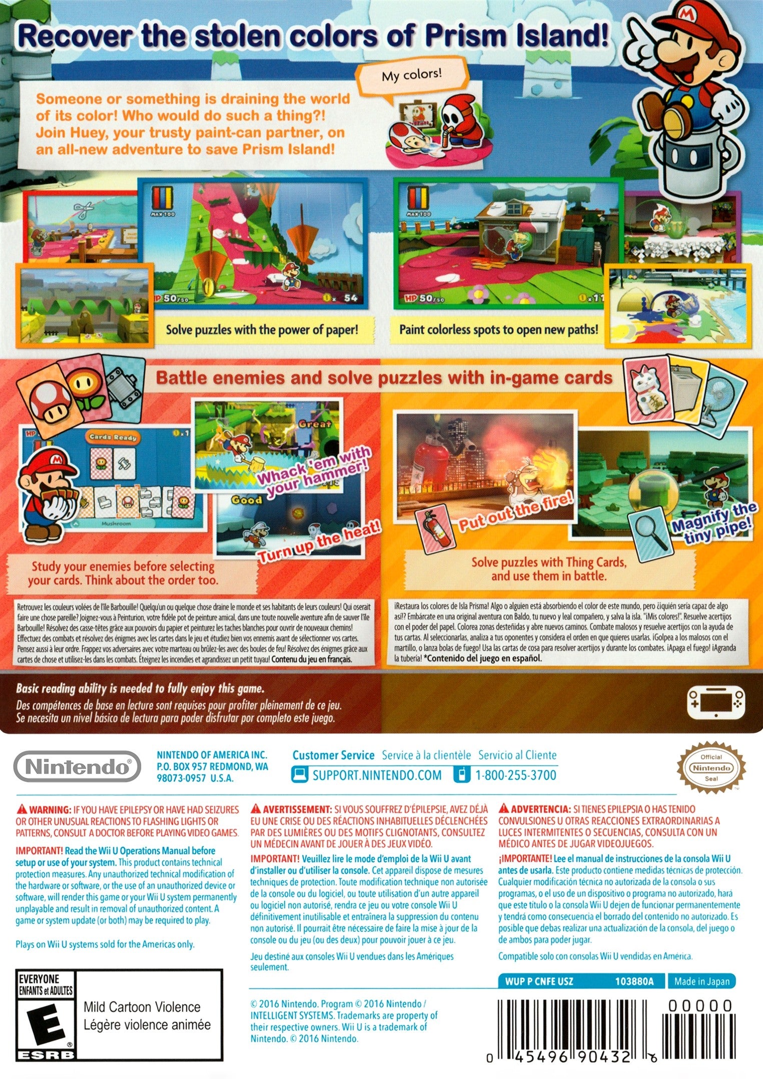 Paper Mario: Color Splash Wii U - Video Game - Used - CaveGamers - Image 2