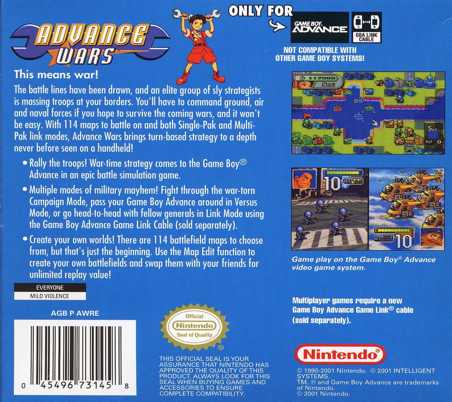Advance Wars Game Boy Advance - Video Game - Used - CaveGamers - Image 2