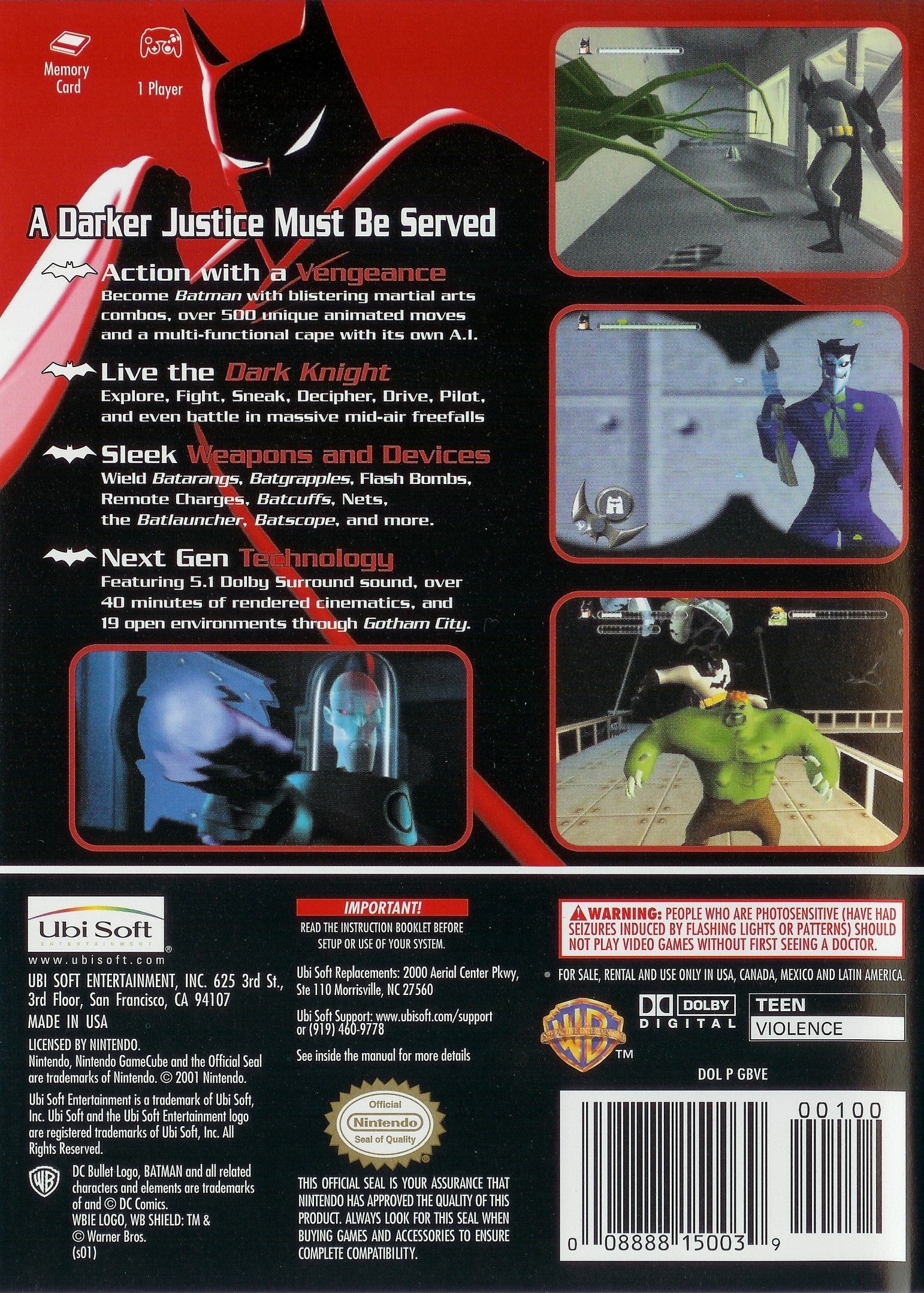 Batman Vengeance GameCube - Video Game - Used - CaveGamers - Image 2