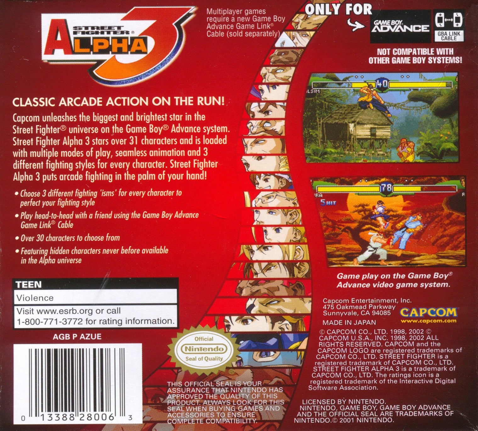 Street Fighter Alpha 3 Game Boy Advance - Video Game - Used - CaveGamers - Image 2