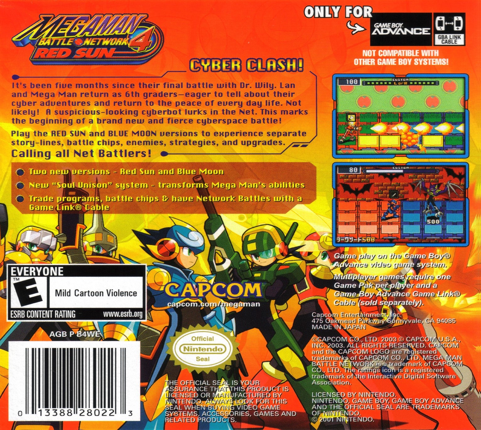 MegaMan Battle Network 4: Red Sun Game Boy Advance - Video Game - Used - CaveGamers - Image 2