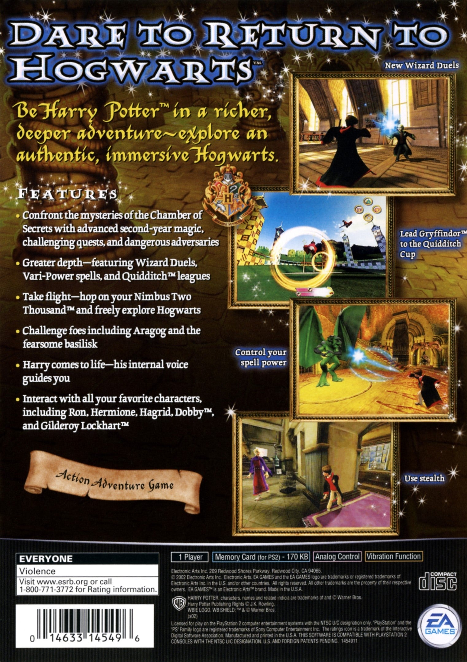 Harry Potter and the Chamber of Secrets PS2 - Video Game - Used - CaveGamers - Image 2
