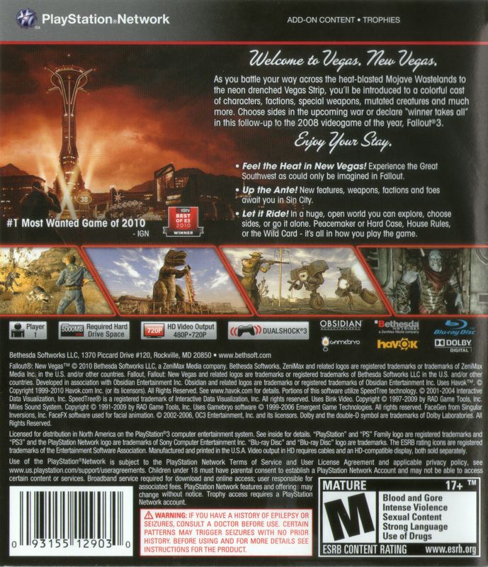 Fallout New Vegas PS3 - Video Game - Used - CaveGamers - Image 2