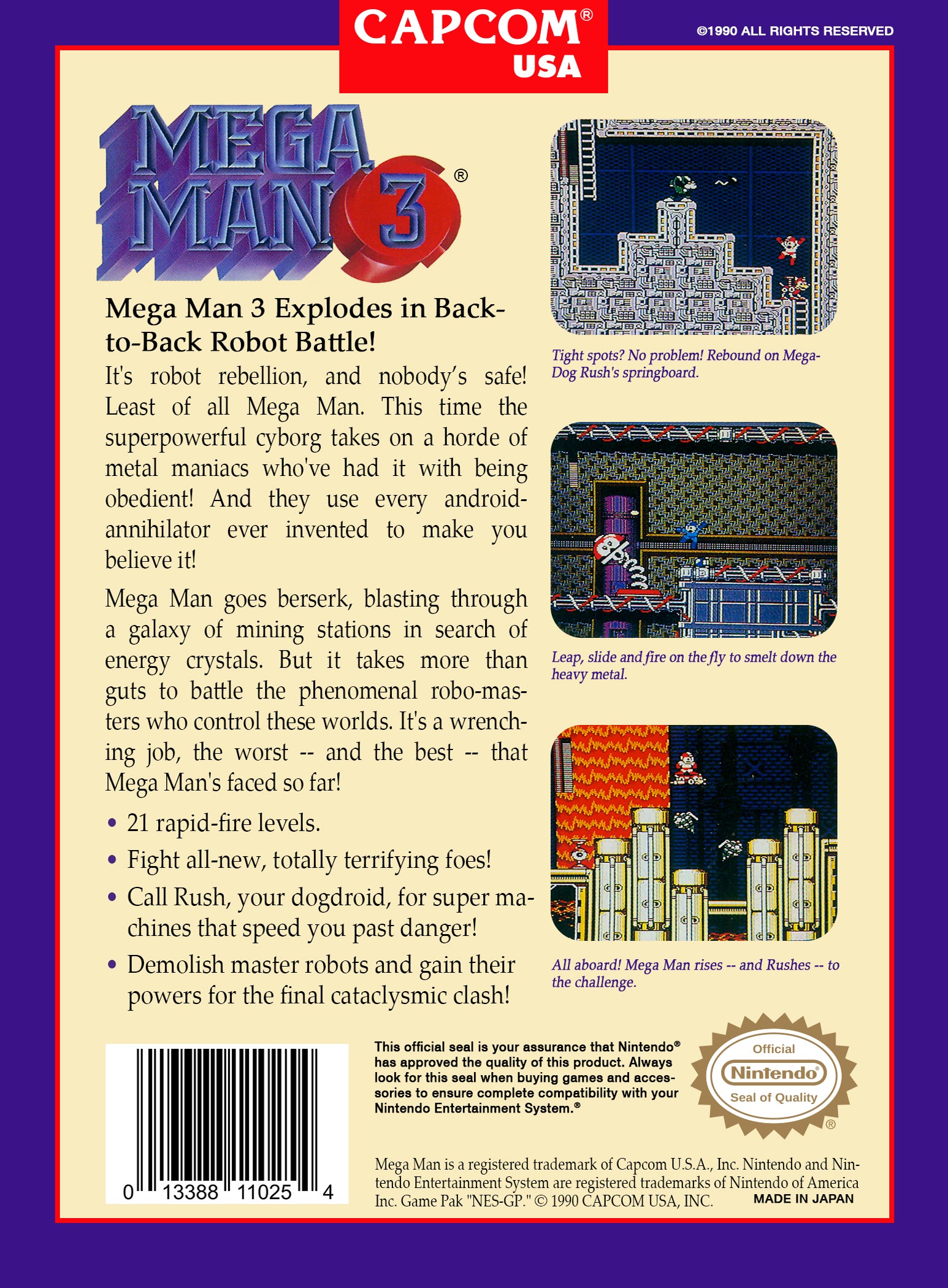 Mega Man 3 NES - Video Game - Used - CaveGamers - Image 2