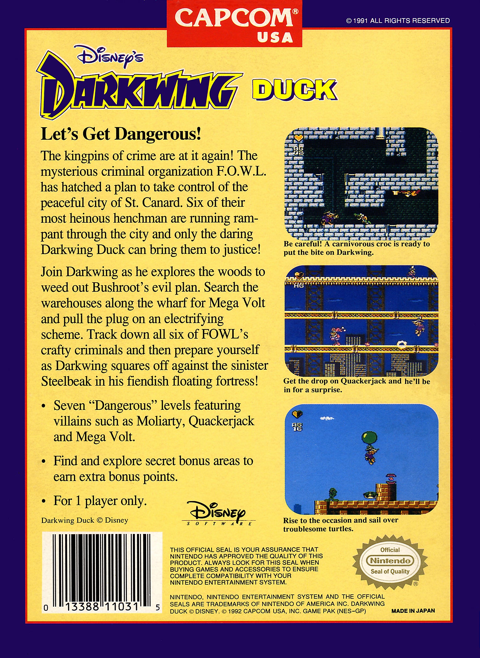 Darkwing Duck NES - Video Game - Used - CaveGamers - Image 2
