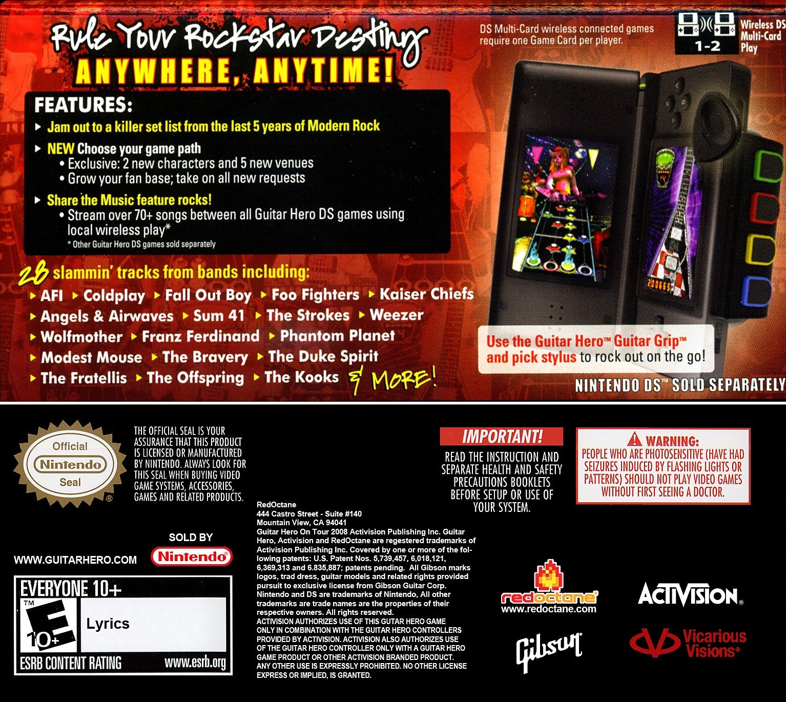 Guitar Hero: On Tour Modern Hits DS - Video Game - Used - CaveGamers - Image 2