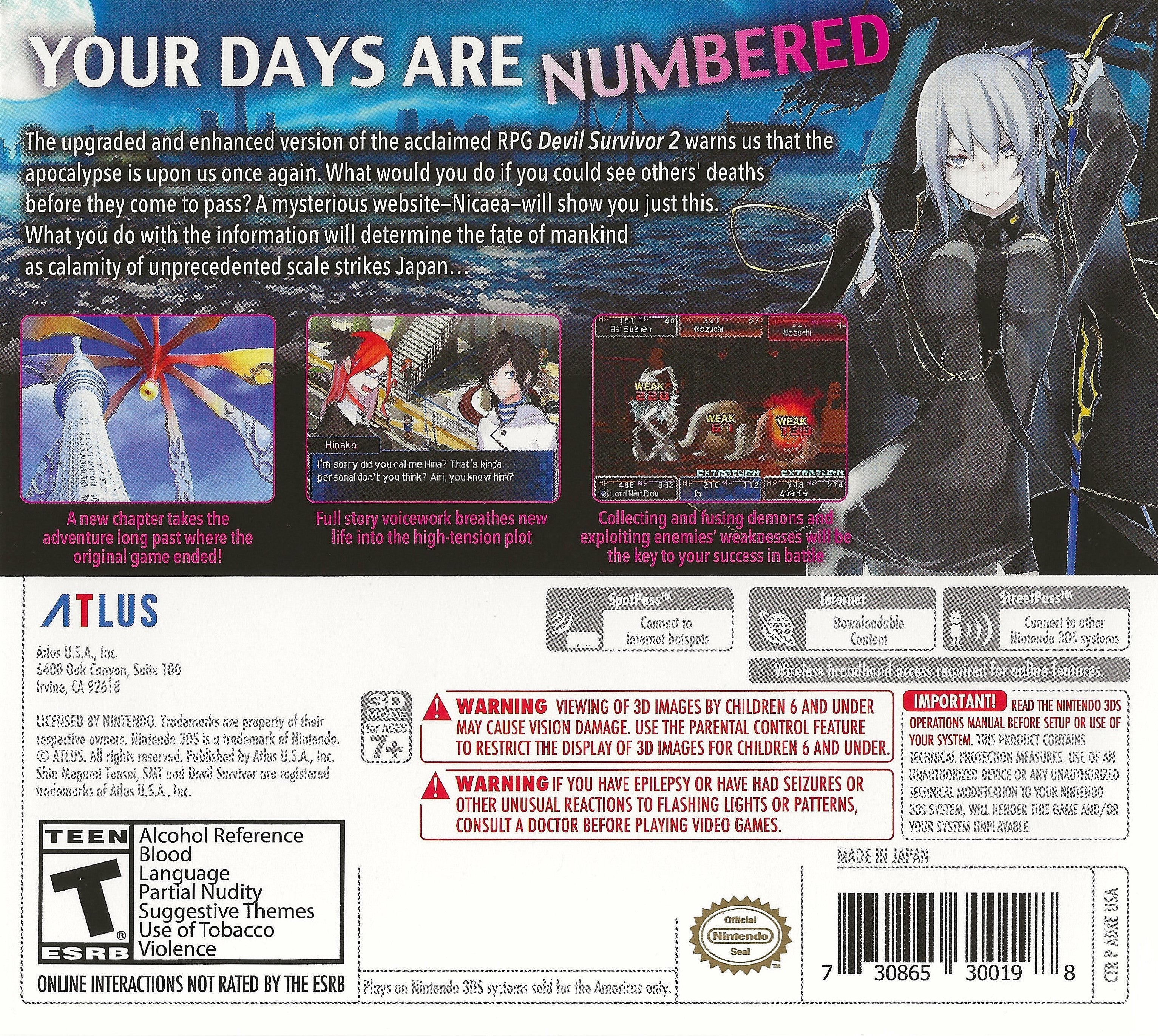 Shin Megami Tensei: Devil Survivor 2 Record Breaker 3DS - Video Game - Used - CaveGamers - Image 2