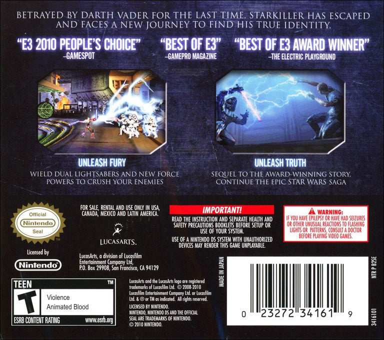 Star Wars: The Force Unleashed II DS - Video Game - Used - CaveGamers - Image 2