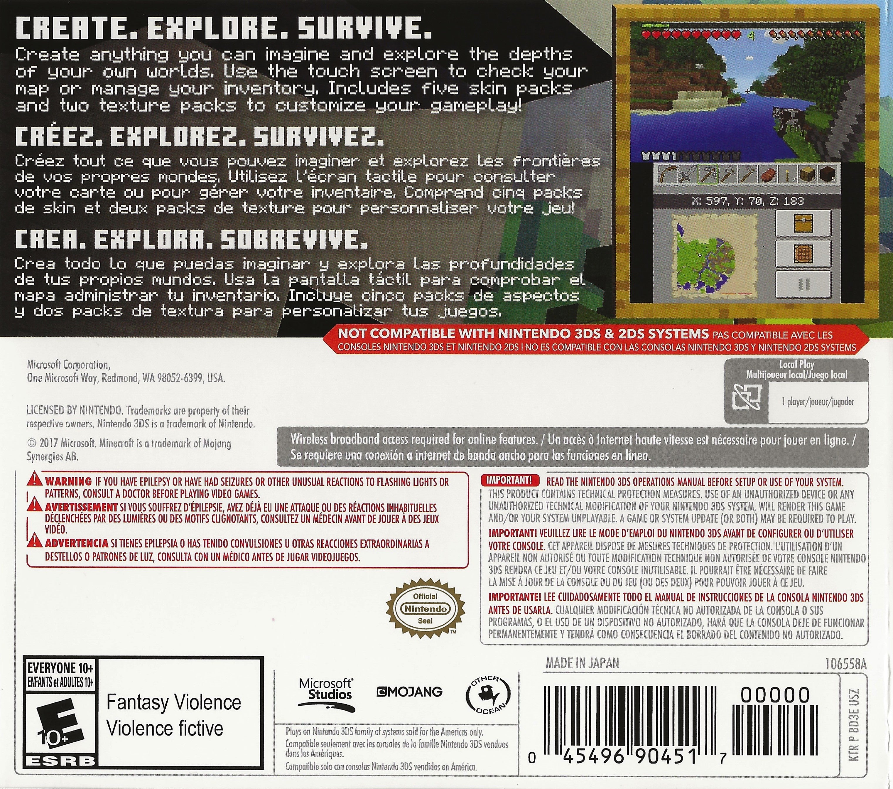 Minecraft: New Nintendo 3DS Edition - Video Game - Used - CaveGamers - Image 2