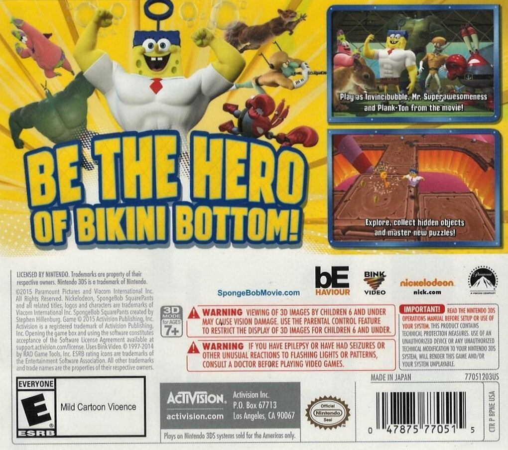 Spongebob HeroPants 3DS - Video Game - Used - CaveGamers - Image 2
