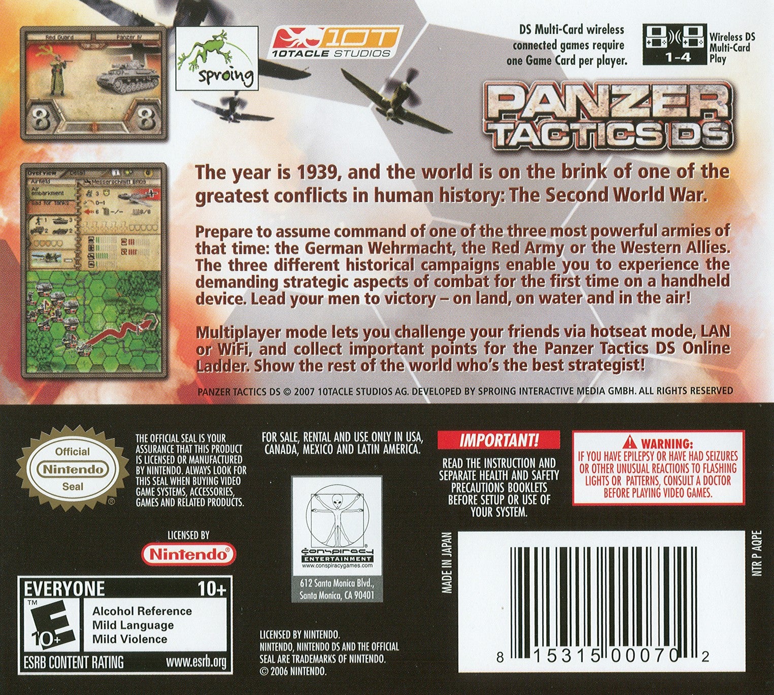 Panzer Tactics DS - Video Game - Used - CaveGamers - Image 2
