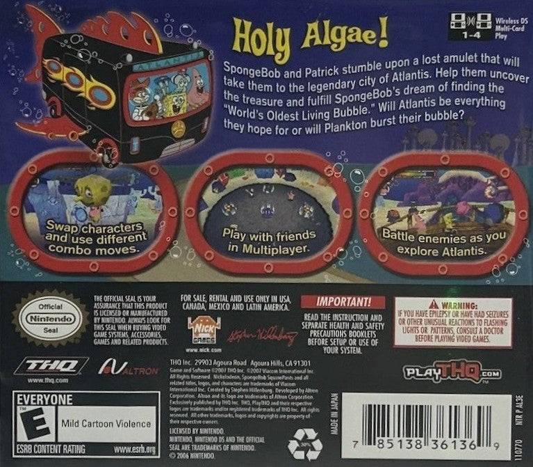 Spongebob Squarepants: Atlantis Squarepantis DS - Video Game - Used - CaveGamers - Image 2