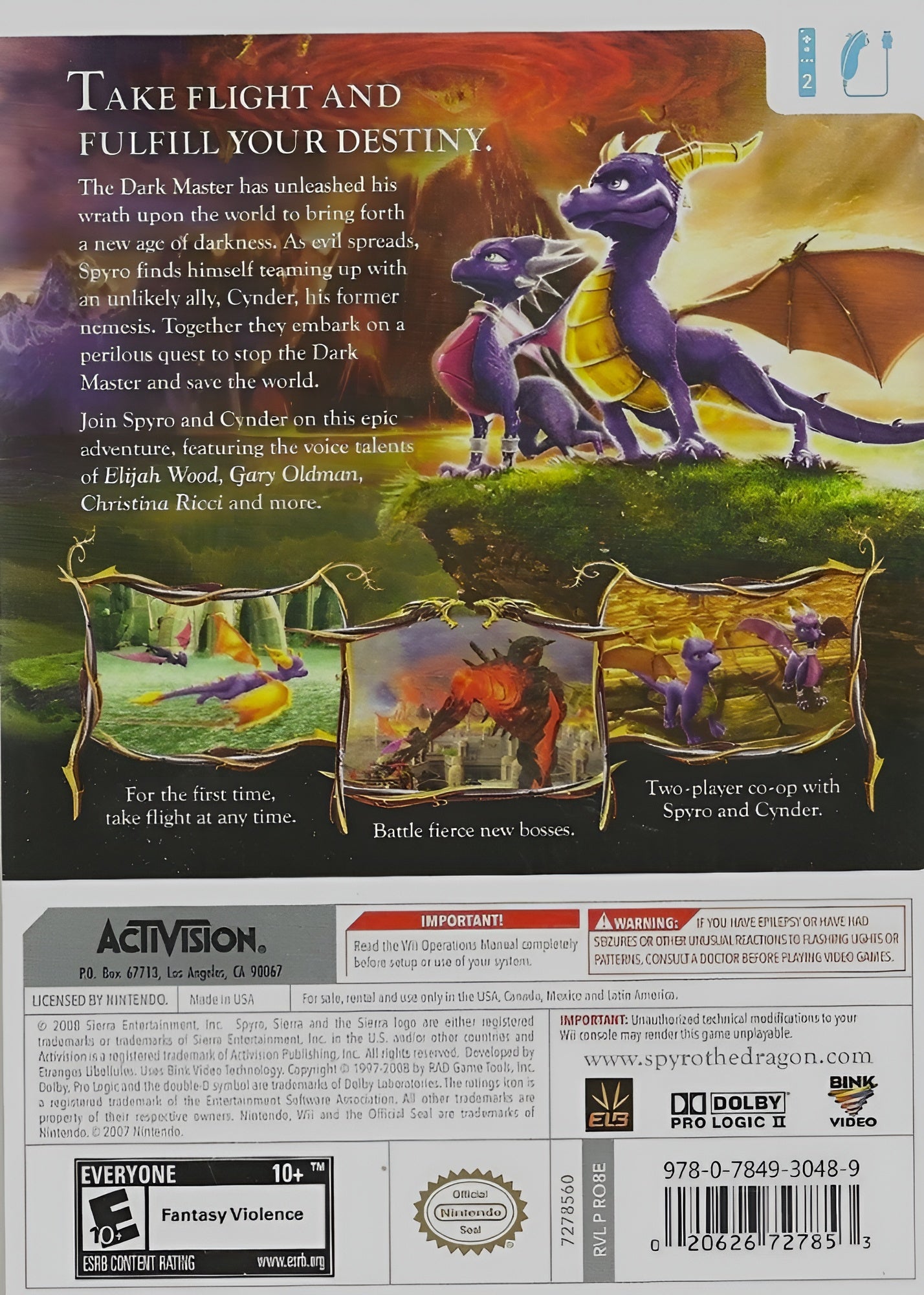 The Legend of Spyro: Dawn of the Dragon Wii - Video Game - Used - CaveGamers - Image 2