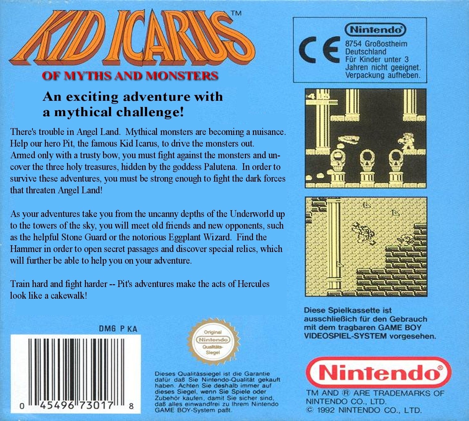 Kid Icarus of Myths and Monsters Game Boy - Video Game - Used - CaveGamers - Image 2