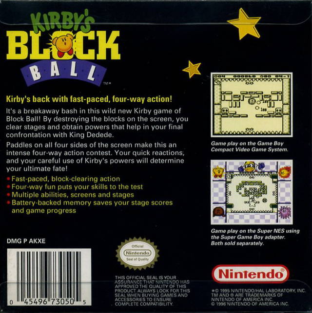 Kirby's Block Ball Game Boy - Video Game - Used - CaveGamers - Image 2