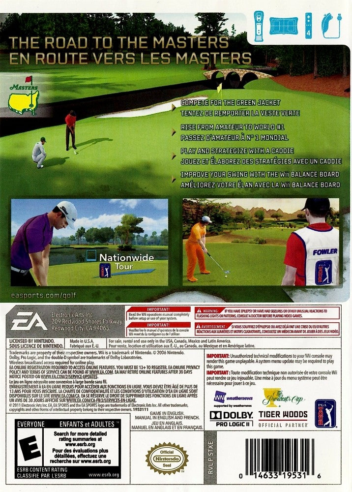 Tiger Woods PGA TOUR 12: The Masters Wii - Video Game - Used - CaveGamers - Image 2