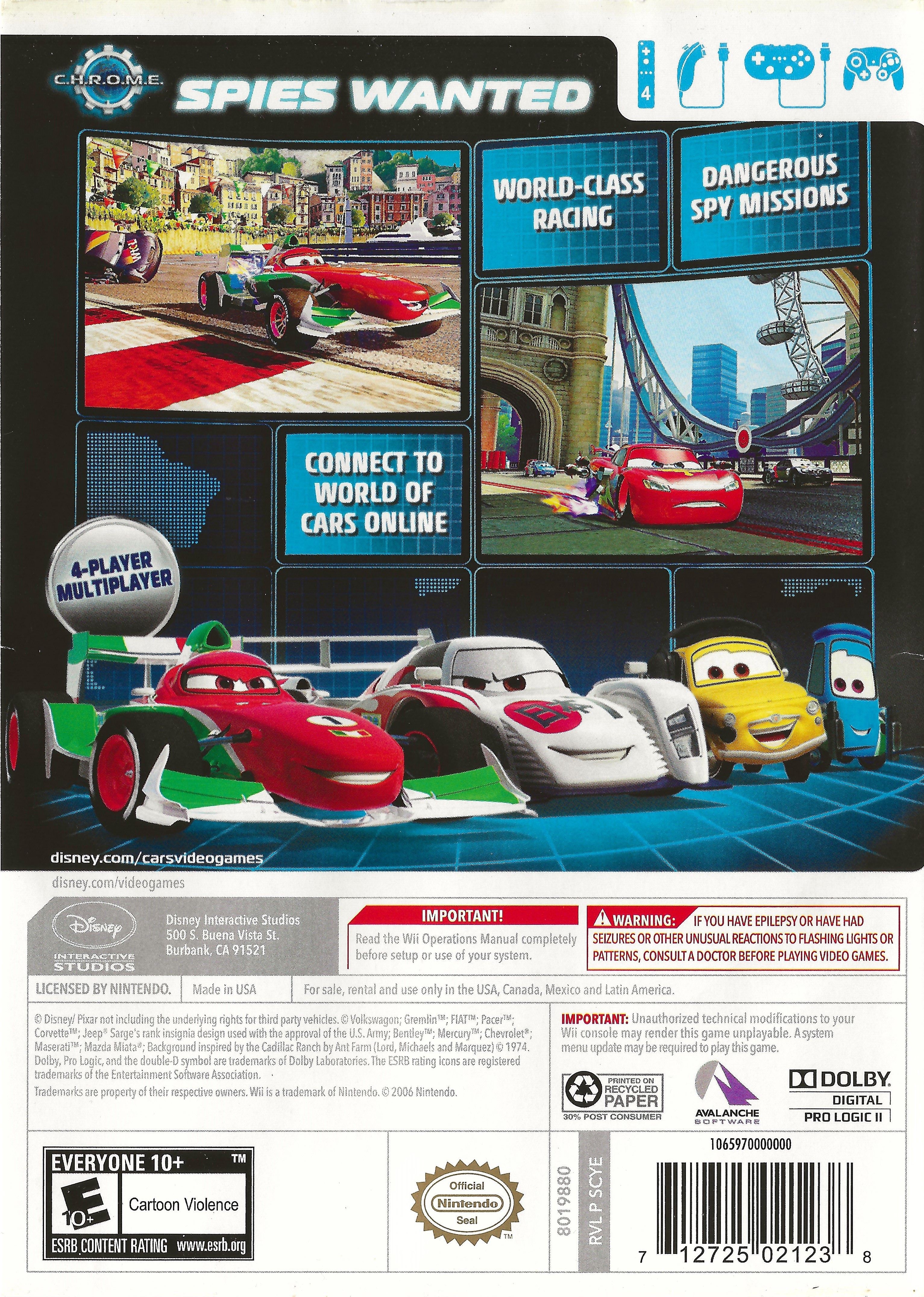 Cars 2: The Video Game Wii - Video Game - Used - CaveGamers - Image 2