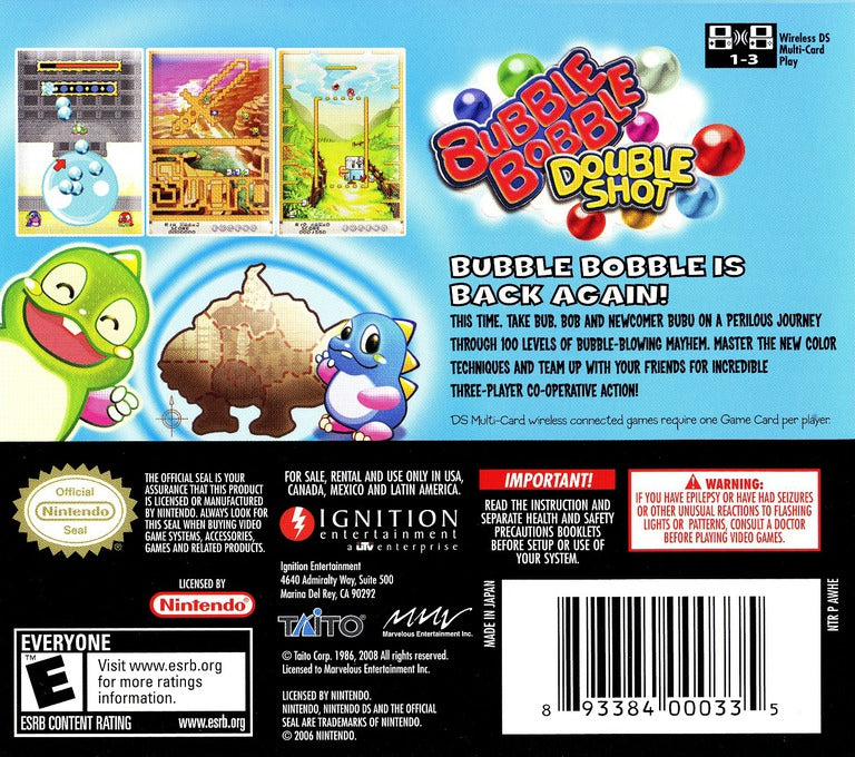 Bubble Bobble: Double Shot DS - Video Game - Used - CaveGamers - Image 2