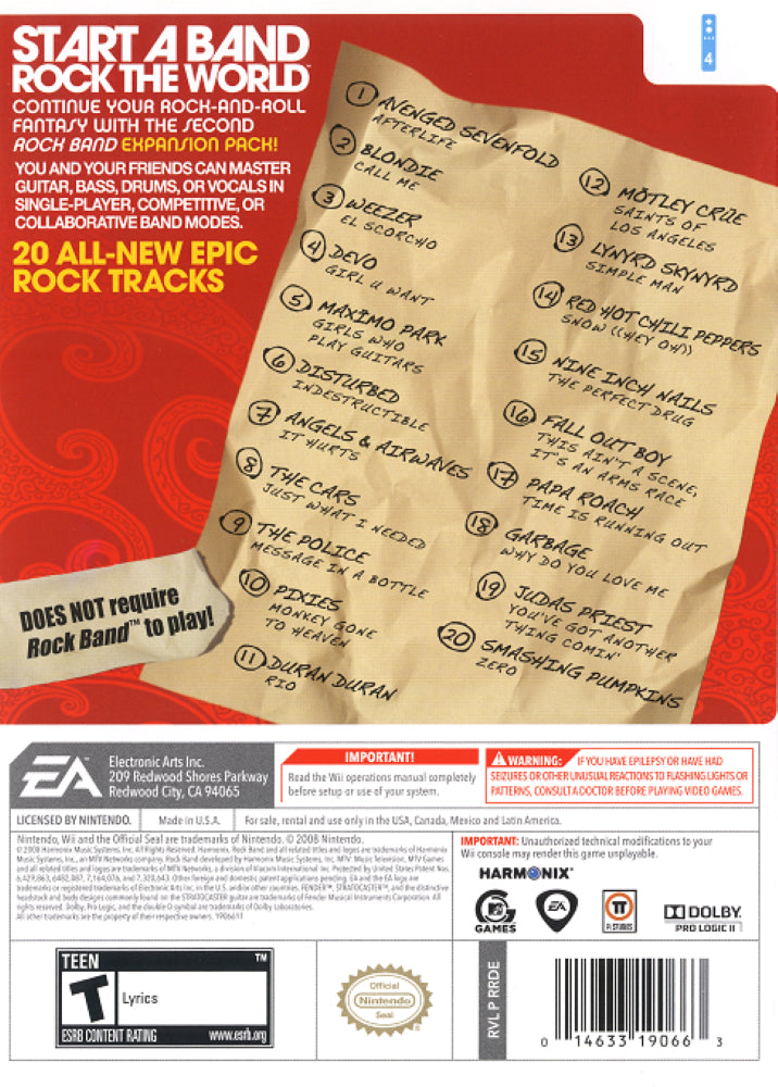 Rock Band Track Pack: Vol. 2