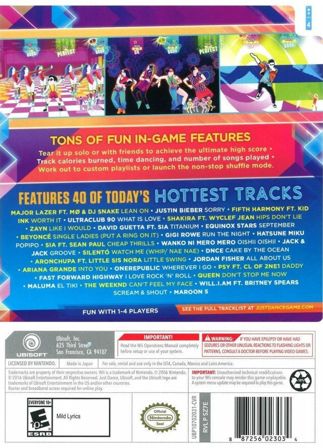 Just Dance 2017 Wii - Video Game - Used - CaveGamers - Image 2