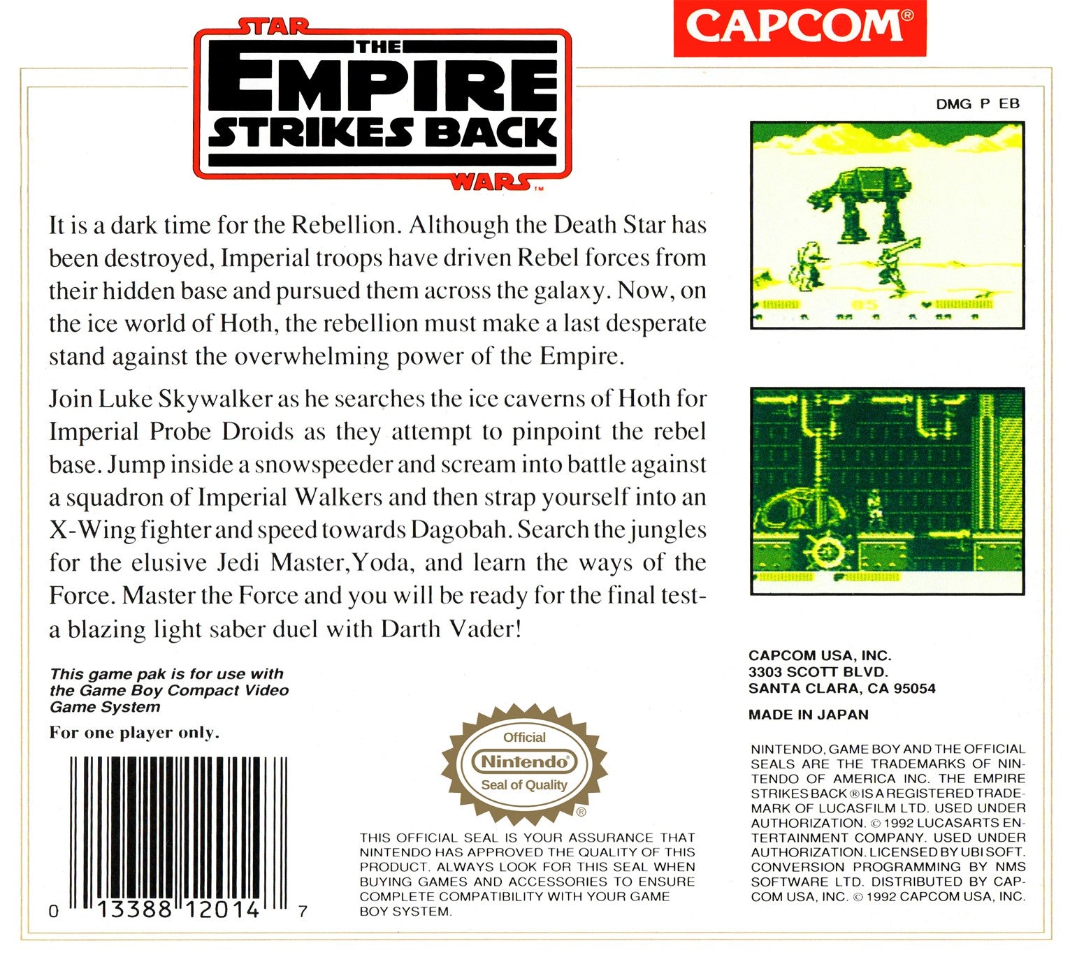 Star Wars: The Empire Strikes Back Game Boy - Video Game - Used - CaveGamers - Image 2