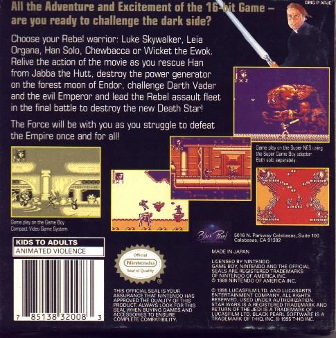 Super Star Wars: Return of the Jedi Game Boy - Video Game - Used - CaveGamers - Image 2