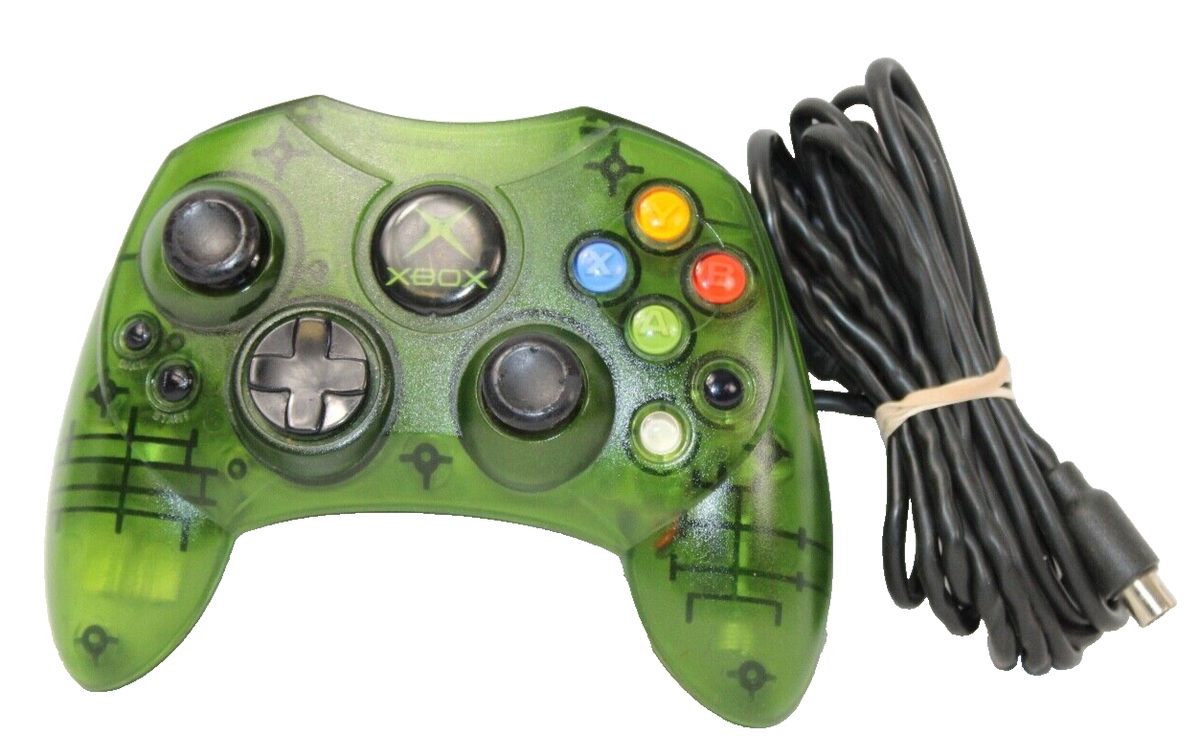 Original Xbox Controller S - Green - Video Game Accessory - Used - CaveGamers - Image 2