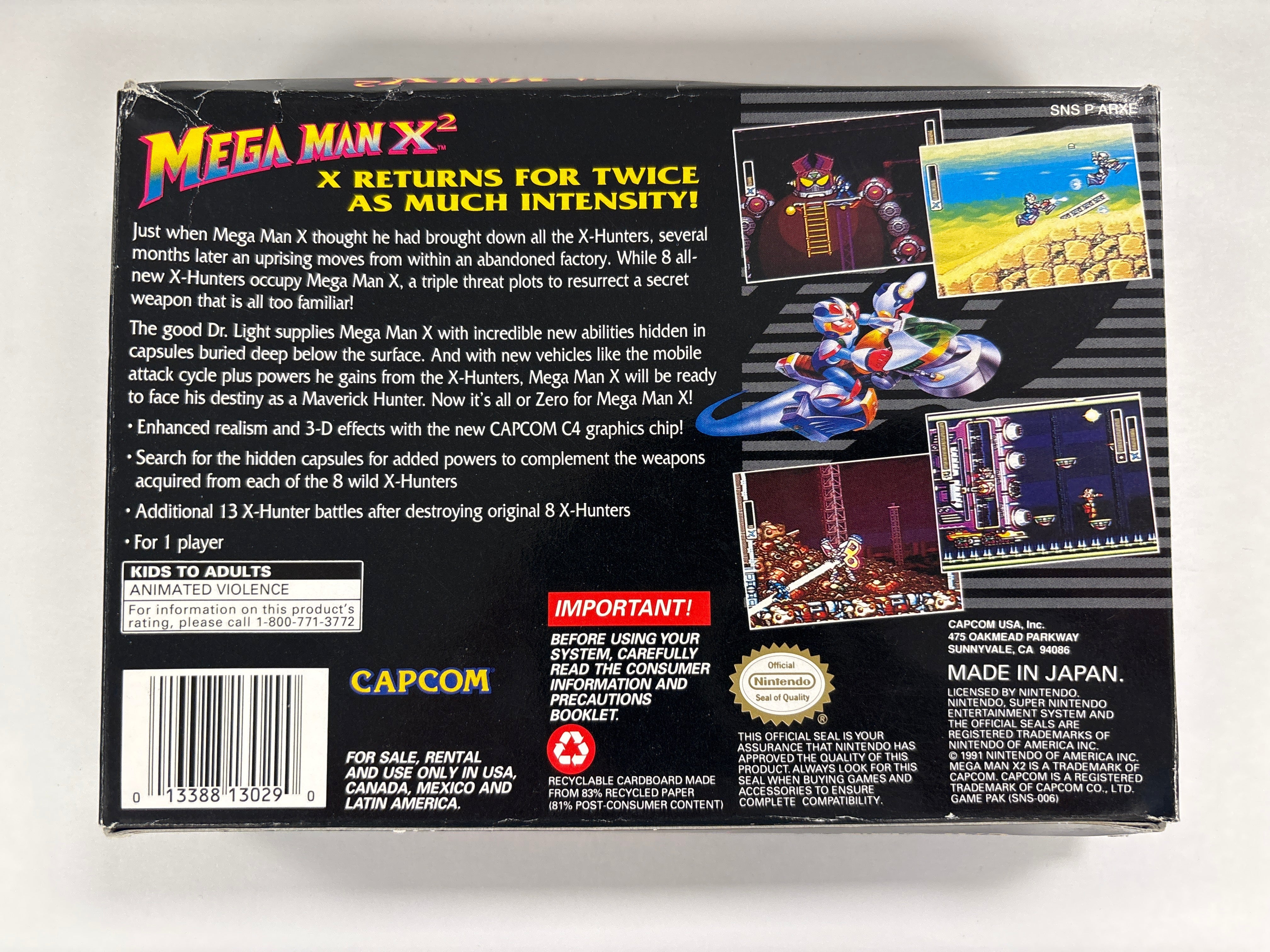 Mega Man X2 Super Nintendo SNES Box Only No Manuals or Game