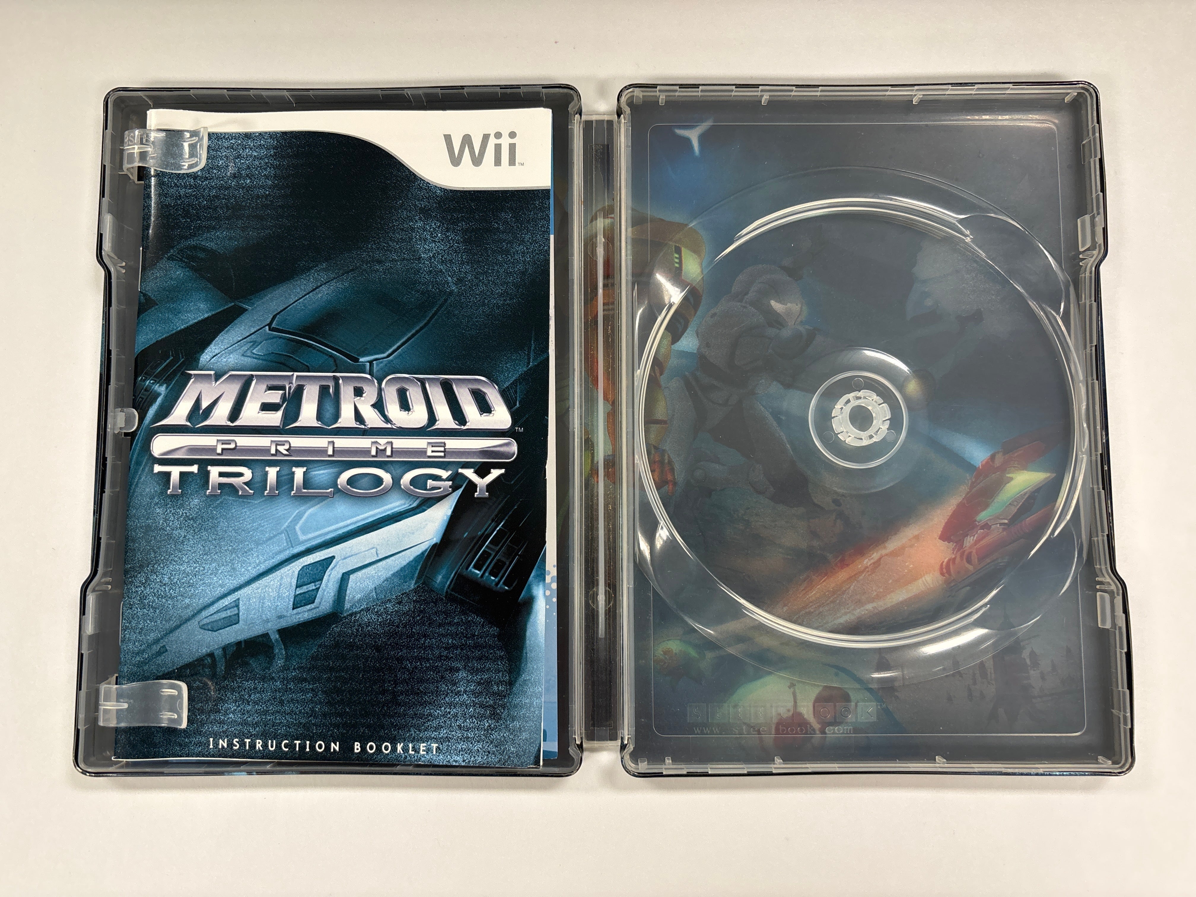 Metroid Prime Trilogy - Nintendo Wii Steelbook Case & Manual Only No Game