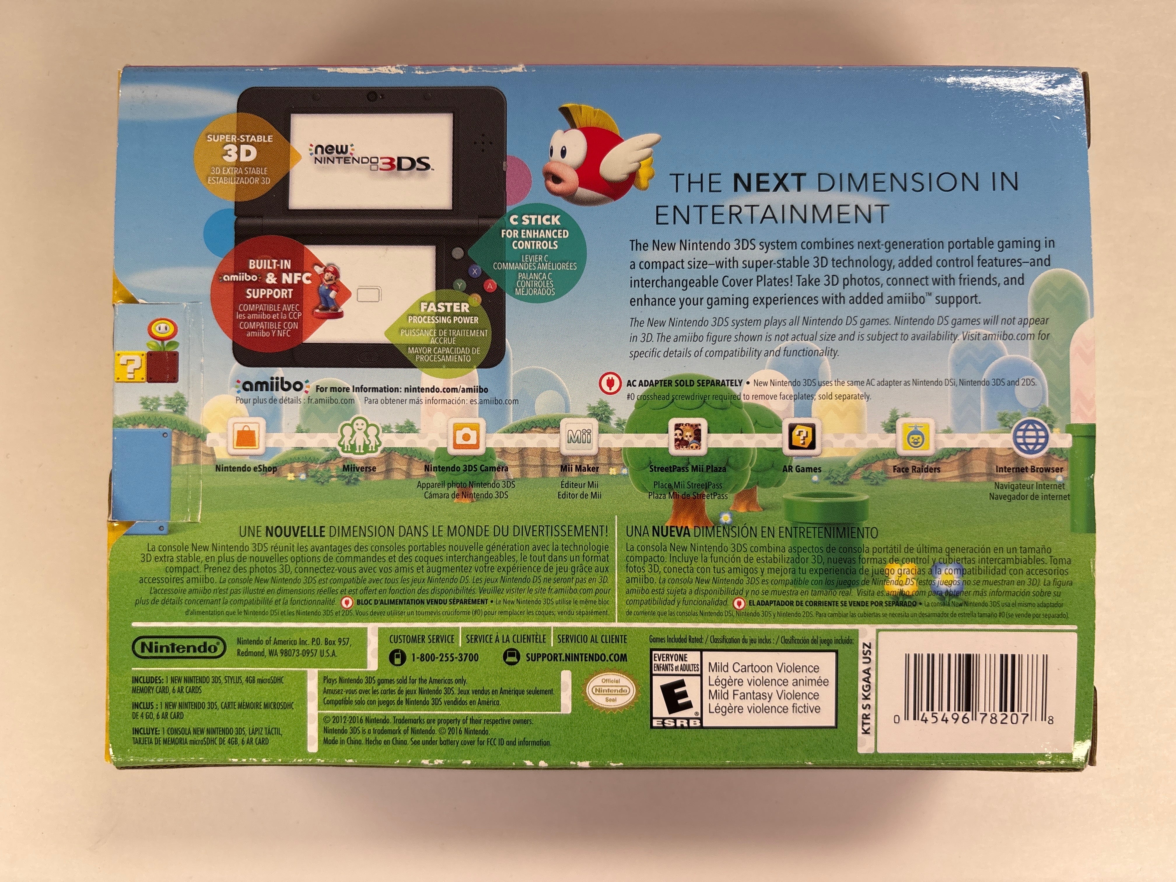 New Nintendo 3DS Super Mario Black Edition Box Only No Handheld