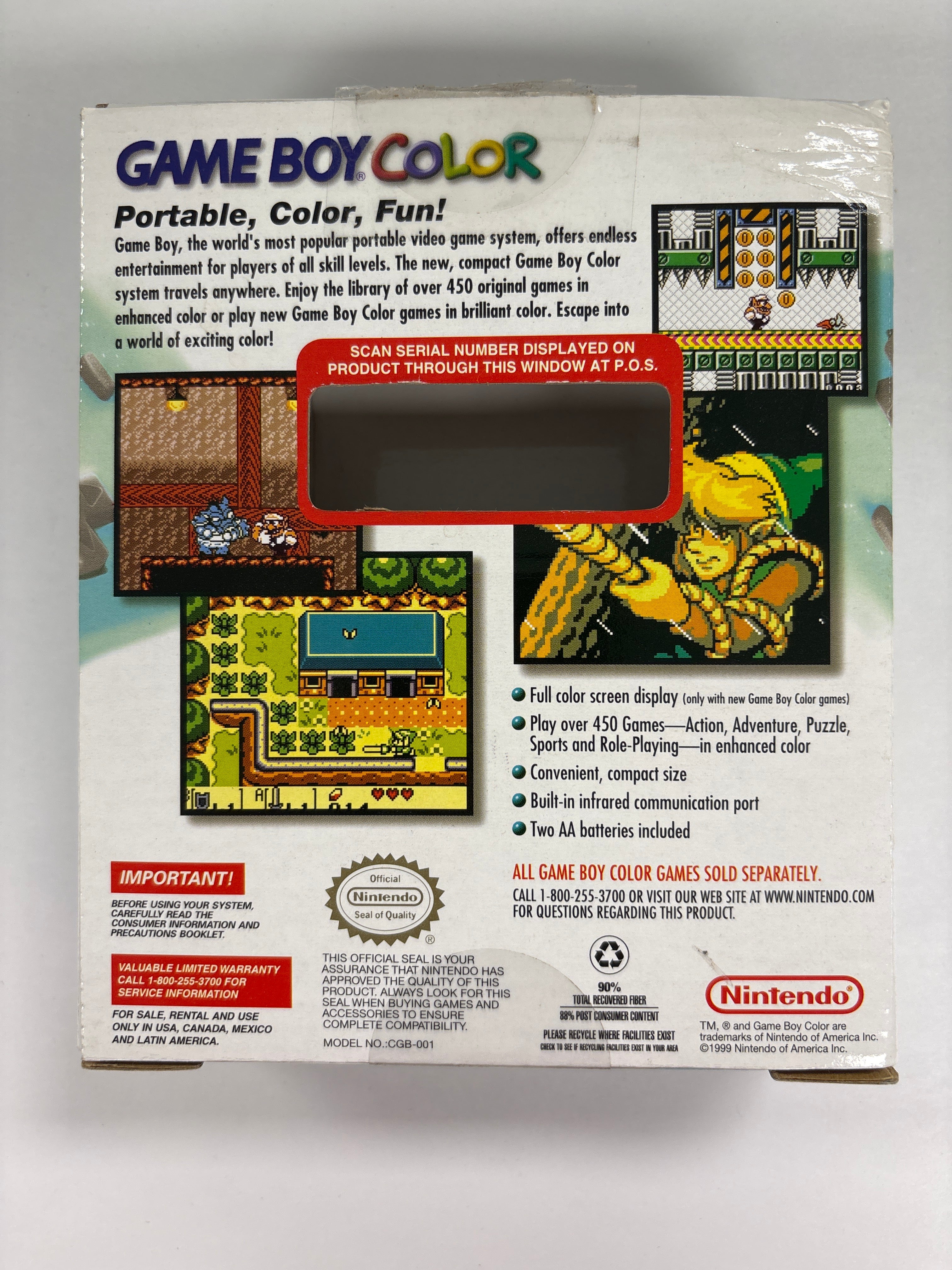 Nintendo Game Boy Color Teal Box Only No Handheld