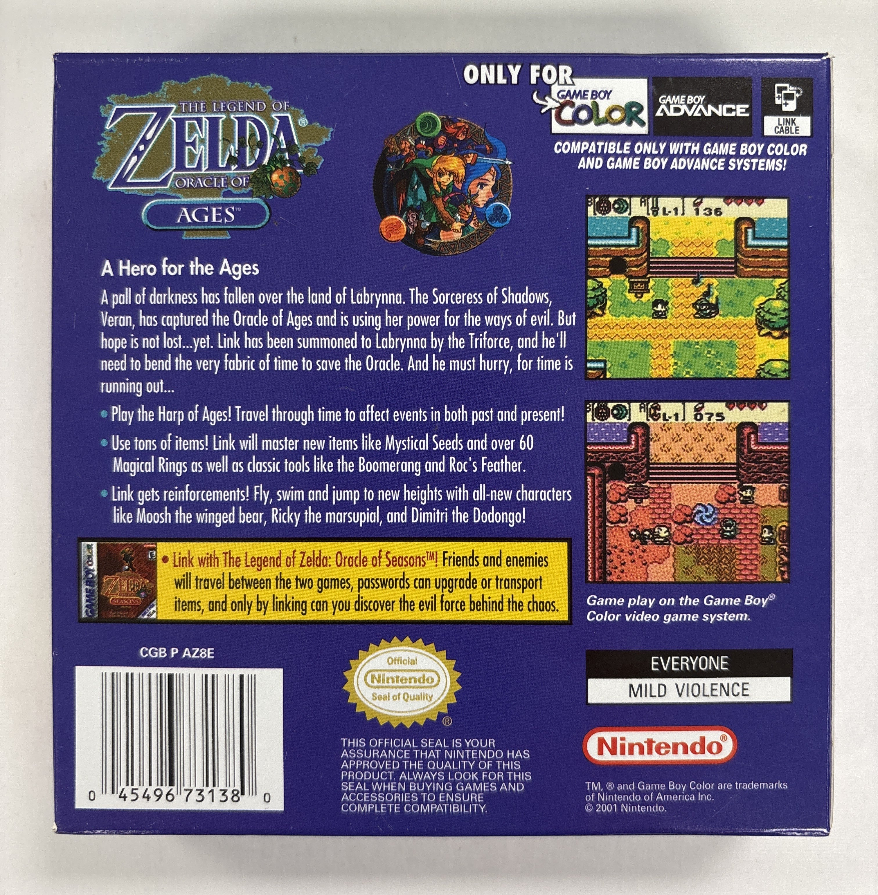 The Legend of Zelda: Oracle of Ages - Nintendo Game Boy Color Box & Manuals Only No Game
