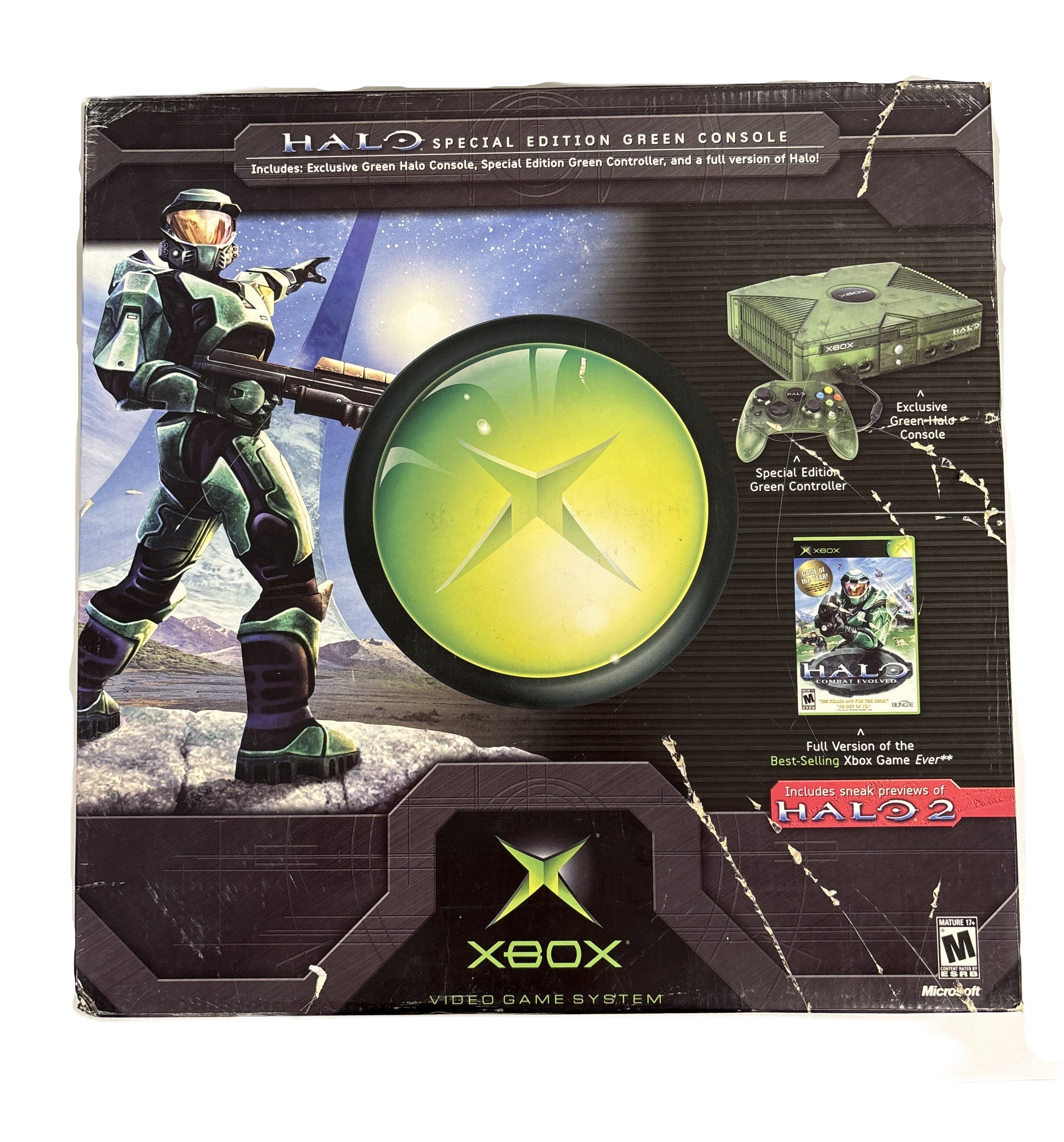 Halo Special Edition Green Console - Microsoft Xbox Box & Inserts Only No Console