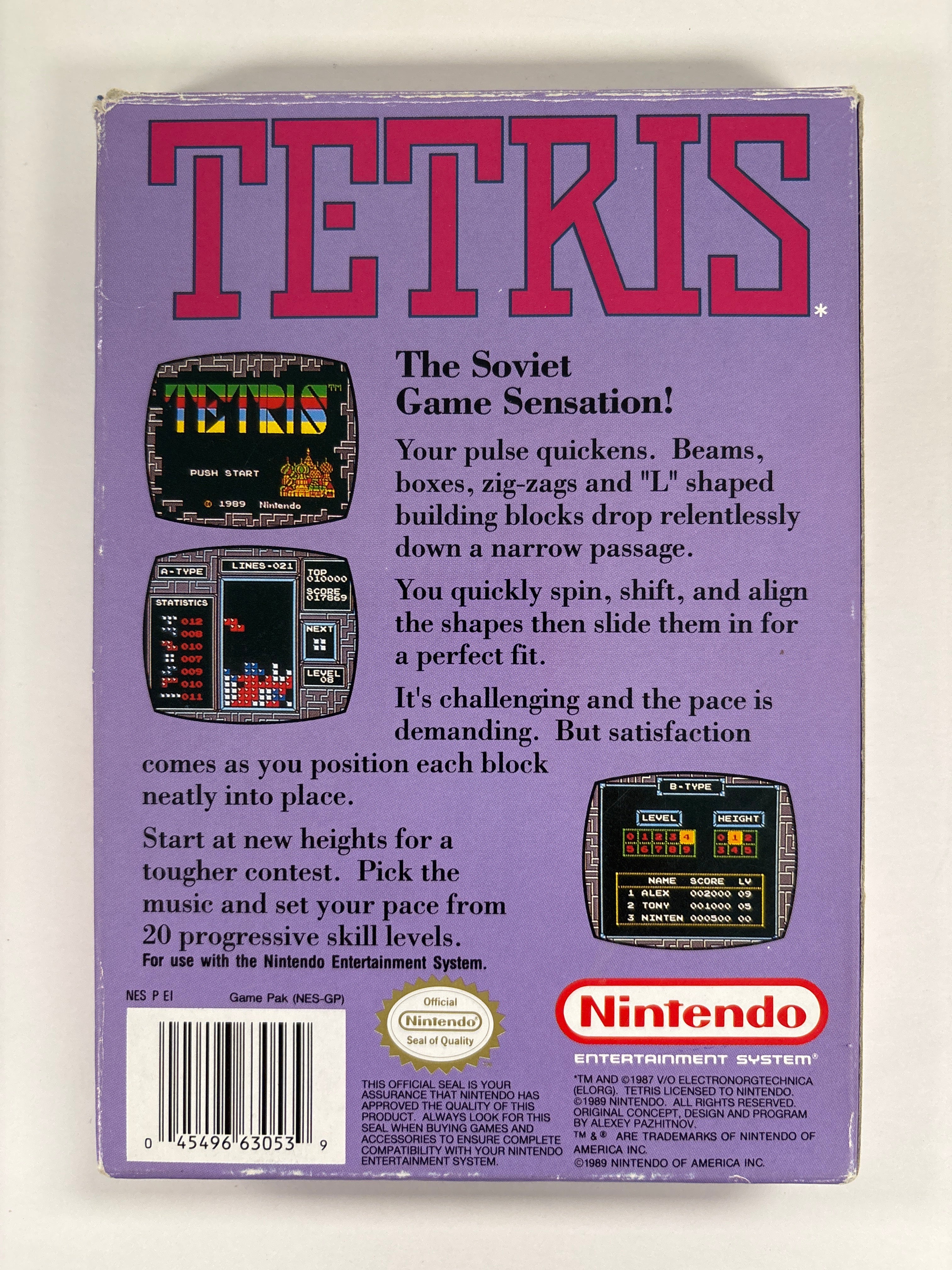 Tetris - NES Box Only No Game or Manuals