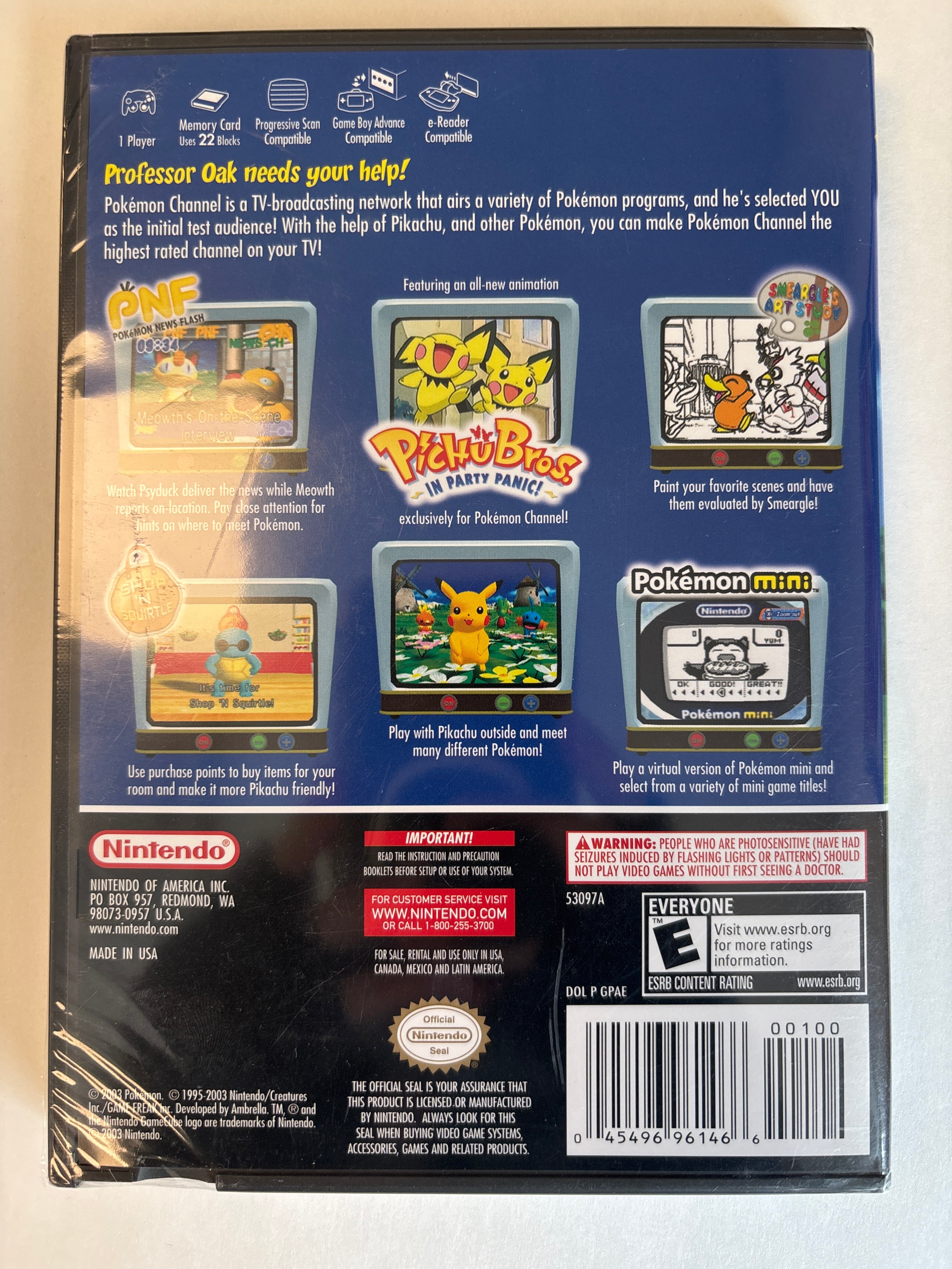 Pokemon Channel Nintendo GameCube Game Brand New & Factory Sealed!
