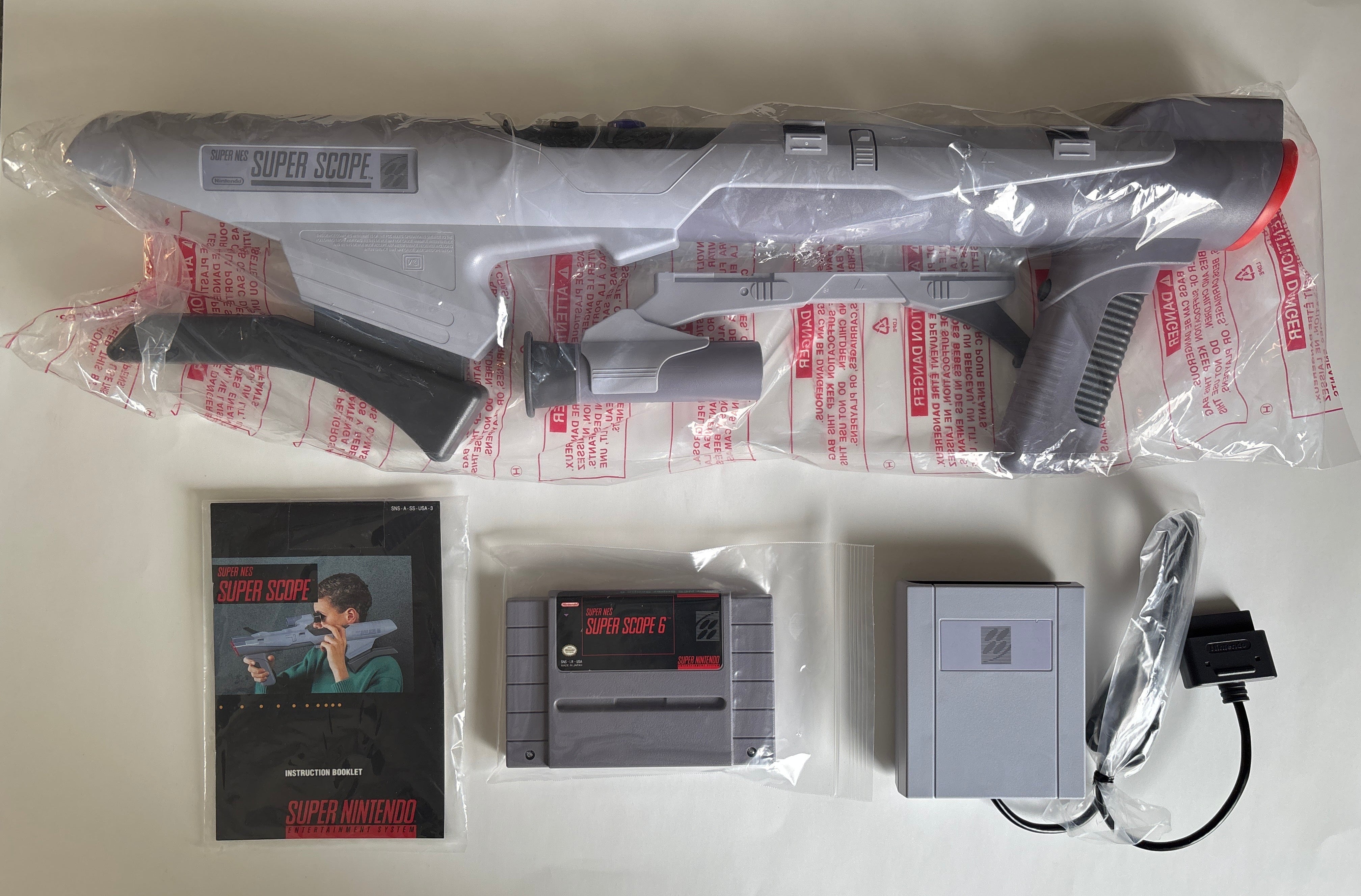 Nintendo Super NES Super Scope 6 Gun Bundle SNES New Sealed In Original Bag!