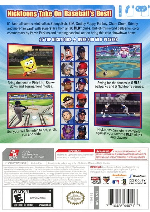 Nicktoons MLB Wii - Video Game - Used - CaveGamers - Image 2