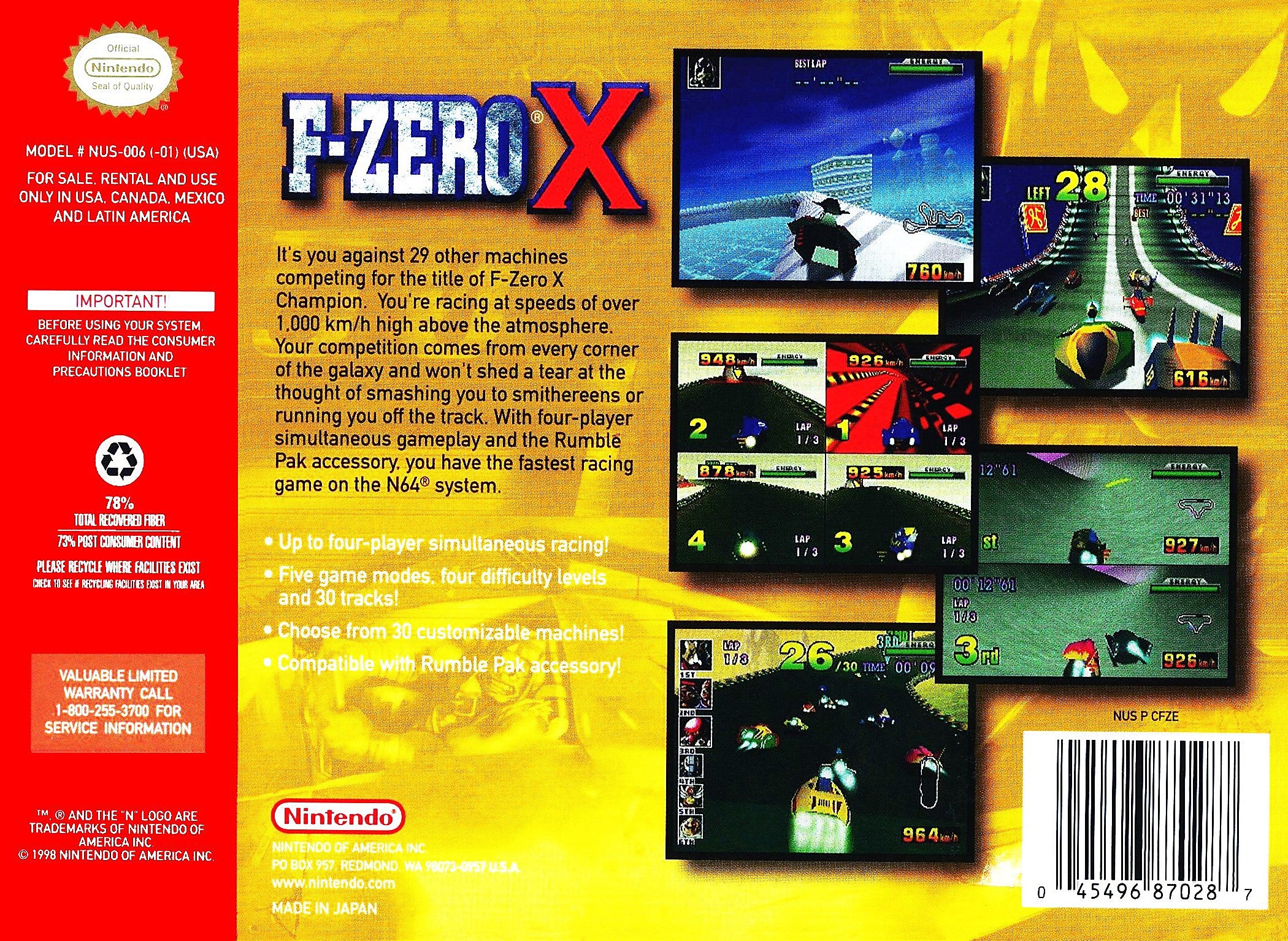 F-Zero X N64 - Video Game - Used - CaveGamers - Image 2