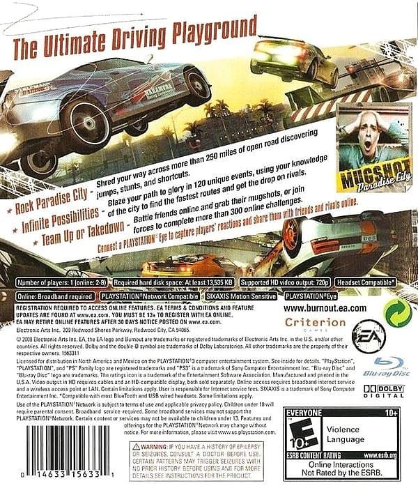 Burnout Paradise PS3 - Video Game - Used - CaveGamers - Image 2