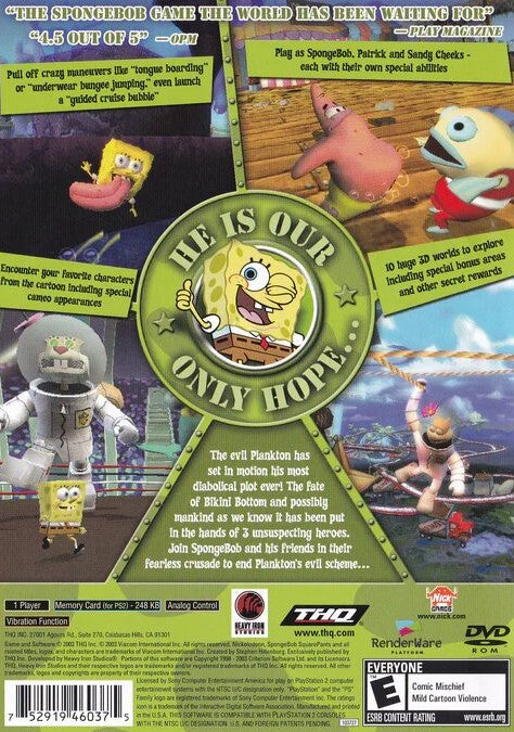 SpongeBob SquarePants: The Battle for Bikini Bottom PS2 - Video Game - Used - CaveGamers - Image 2