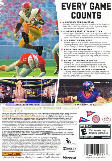 NCAA Football 10 Xbox 360 - Video Game - Used - CaveGamers - Image 2