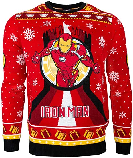 Marvel Iron Man Stark Tower Jumper / Ugly Christmas Sweater - Small