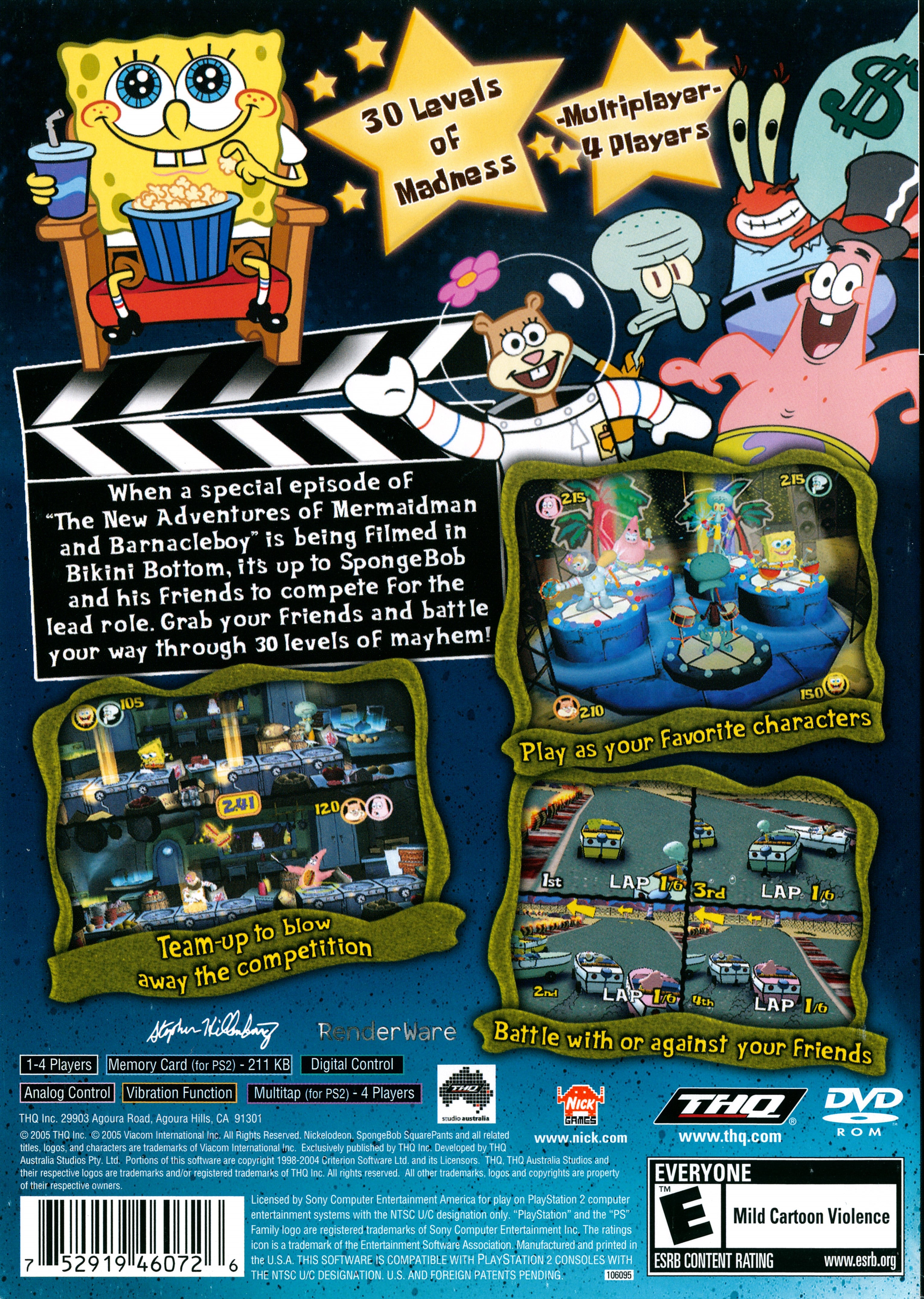 SpongeBob Squarepants: Lights, Camera, Pants PS2 - Video Game - Used - CaveGamers - Image 2