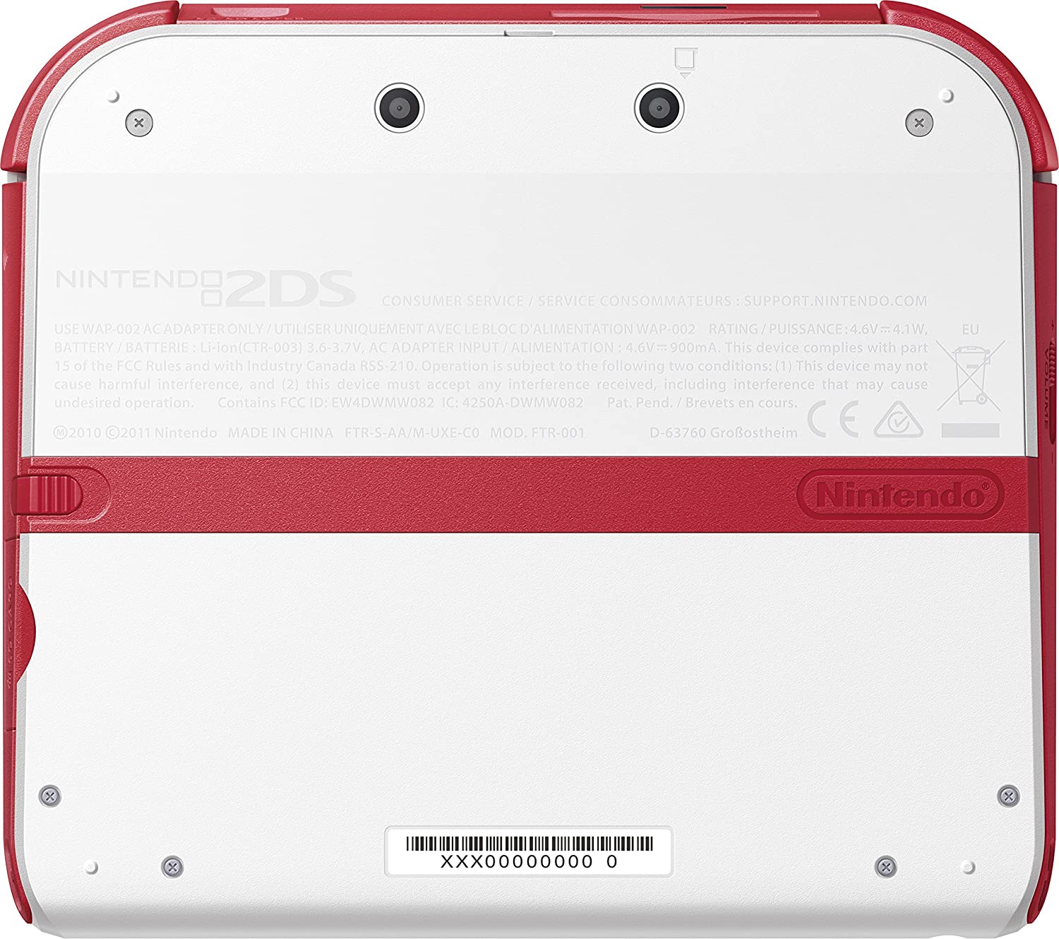 Nintendo 2DS - Scarlet Red / White