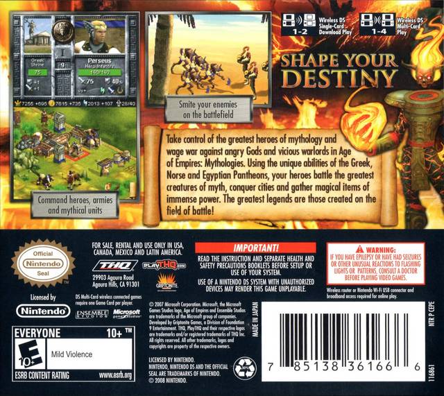 Age of Empires: Mythologies DS - Video Game - Used - CaveGamers - Image 2